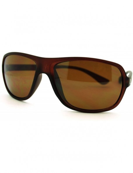 Oval Mens Casual Fashion Sunglasses Classic Oval Rectangular Frame UV 400 - Brown - CF11LYJOJO1 $22.02