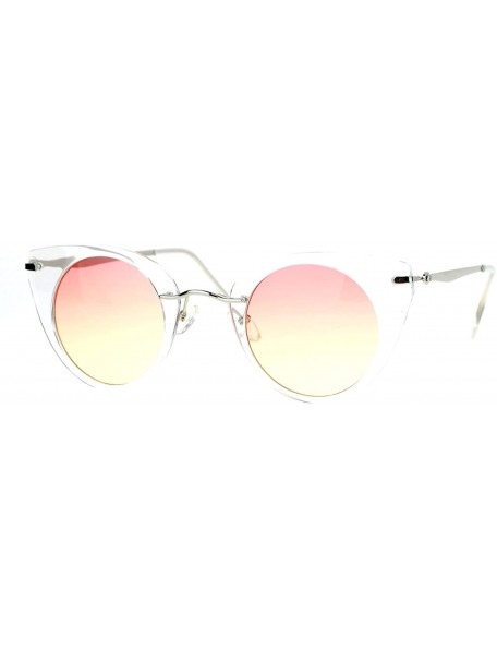 Cat Eye Oceanic Summer Lens Clear Frame Cat Eye Womens Sunglasses - Red Yellow - CX12I5GSC89 $10.48