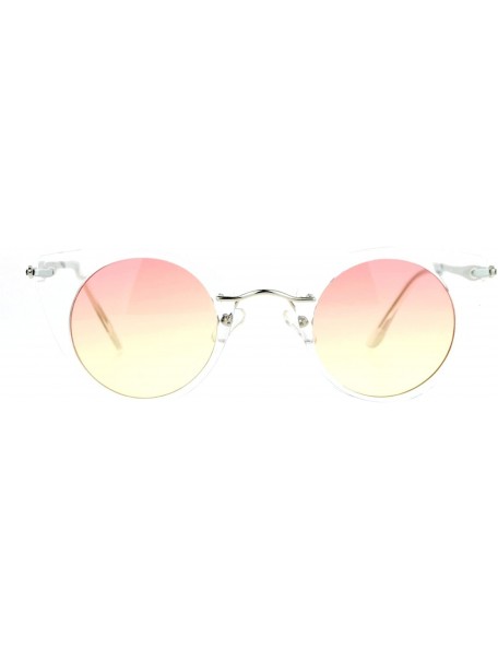 Cat Eye Oceanic Summer Lens Clear Frame Cat Eye Womens Sunglasses - Red Yellow - CX12I5GSC89 $10.48