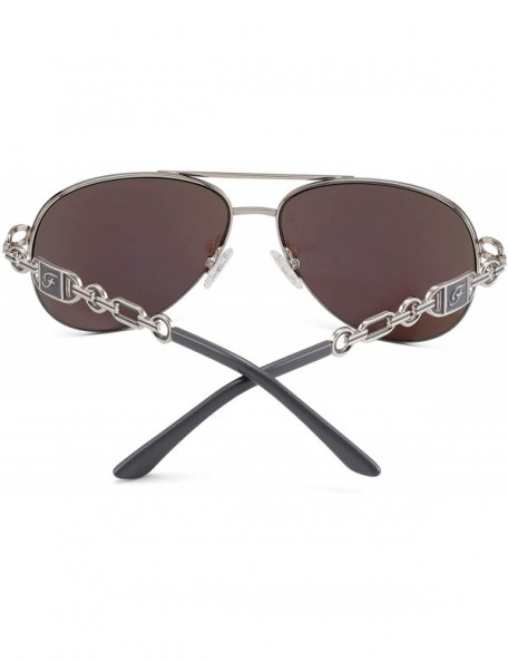 Round Classic Aviater Sunglasses For Women Men Metal Frame Mirrored Lens Driving Fashion UV400 Glasses 0257 - CA189IU6ZA9 $22.53
