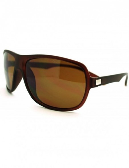 Oval Mens Casual Fashion Sunglasses Classic Oval Rectangular Frame UV 400 - Brown - CF11LYJOJO1 $8.10