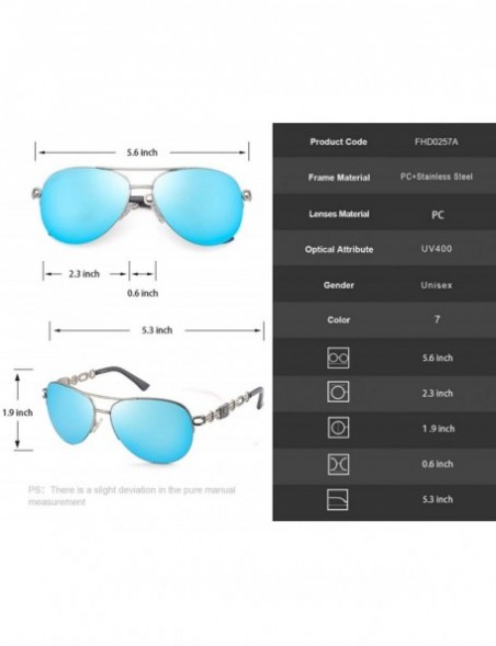 Round Classic Aviater Sunglasses For Women Men Metal Frame Mirrored Lens Driving Fashion UV400 Glasses 0257 - CA189IU6ZA9 $22.53