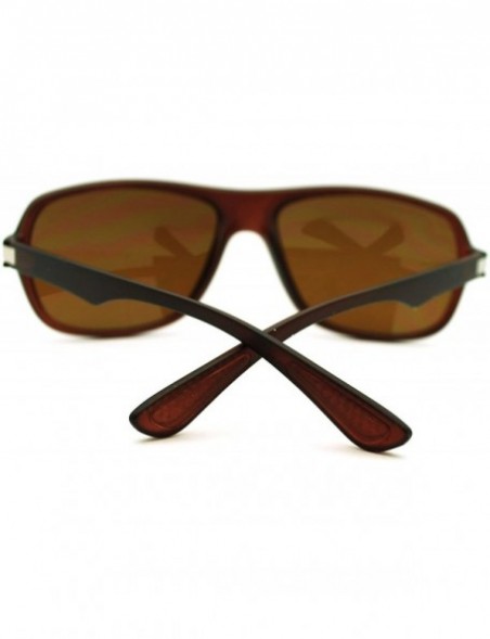 Oval Mens Casual Fashion Sunglasses Classic Oval Rectangular Frame UV 400 - Brown - CF11LYJOJO1 $8.10