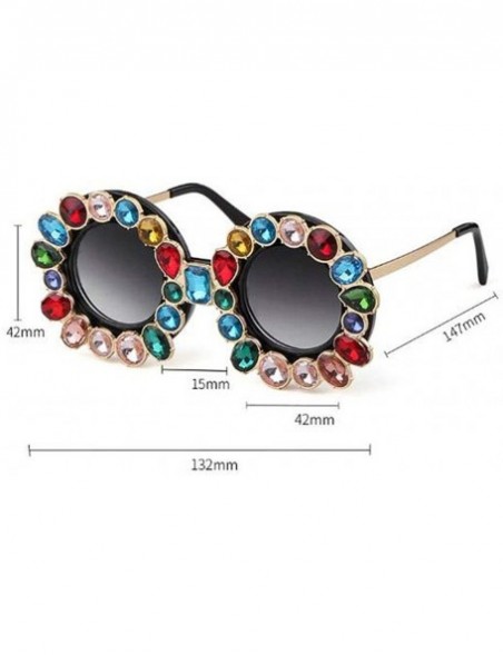 Round Fashion Designer Rhinestone Sunglasses Vintage - Orange - CN18NZDG9AG $19.59