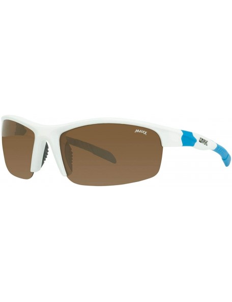 Sport Switchback Sport Golf Motorcycle Riding Sunglasses White with Blue and Polarized Brown Lens - C81967SOR5S $41.40