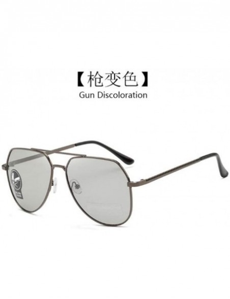 Rectangular Polarized Sunglasses Discoloration Driving Fishing - Gun Discoloration - CT190RS2M20 $7.89
