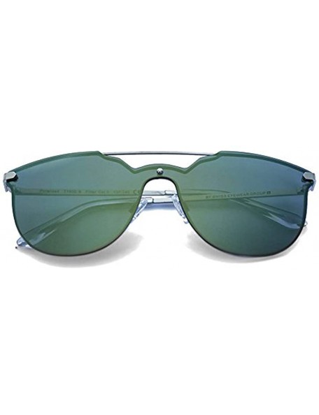 Rimless Women's Polarized Rimless Designer Sunglasses Mirrored Butterfly Lenses - Green - CL18CHWDXM6 $7.24