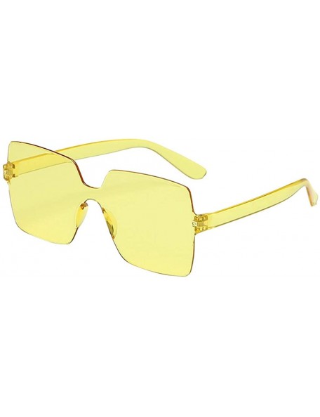 Square Unisex Jelly Square Sunglasses Sexy Retro Women Men Candy Color Integrated UV Outdoor Glasses - N - C3196UECRII $6.86