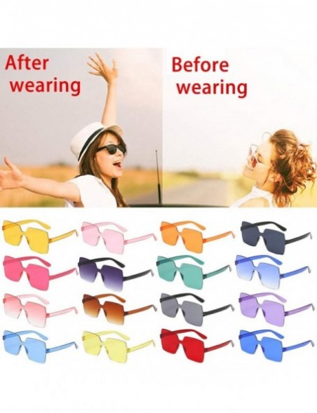 Square Unisex Jelly Square Sunglasses Sexy Retro Women Men Candy Color Integrated UV Outdoor Glasses - N - C3196UECRII $6.86