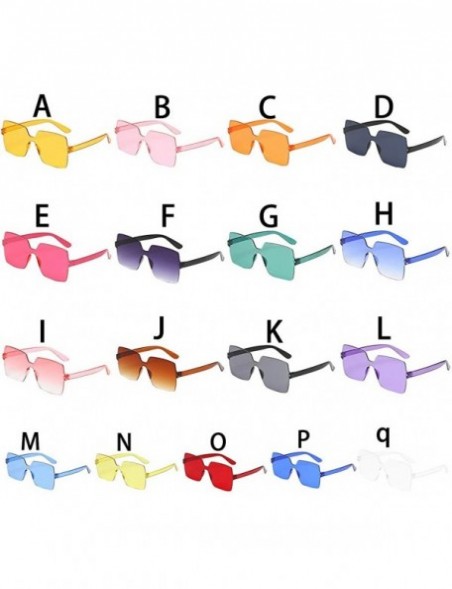 Square Unisex Jelly Square Sunglasses Sexy Retro Women Men Candy Color Integrated UV Outdoor Glasses - N - C3196UECRII $6.86