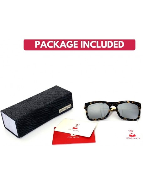 Oval Trendy Fashion Handmade Acetate Square Sunglasses with Quality UV CR39 Lens Gift Pakcage Included - C918RDE307T $46.54