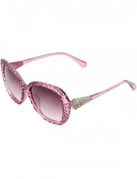 Oval Classic style Lattice Frame Sunglasses for Women Plate Resin UV 400 Protection Sunglasses - Purple - CZ18SASD9XZ $12.51