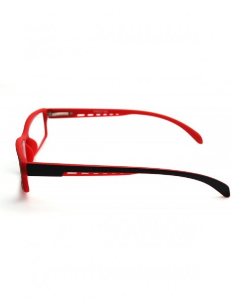 Rectangular Soft Matte Black w/ 2 Tone Reading Glasses Spring Hinge 0.74 Oz - Matte Black Red - C612C1Y0E7N $22.28