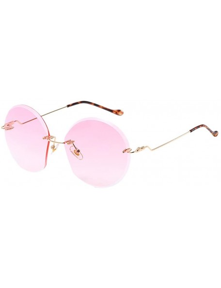 Sport Fashion Ocean Color Eyeglasses Metal Frame Sunglasses for Women Round Retro - Pink - C71808E4UCK $11.42