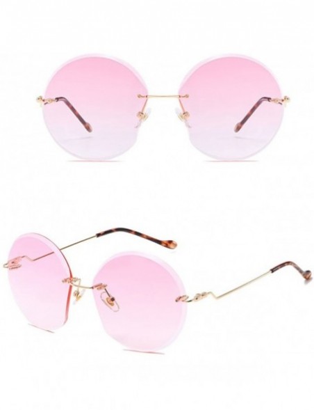 Sport Fashion Ocean Color Eyeglasses Metal Frame Sunglasses for Women Round Retro - Pink - C71808E4UCK $11.42