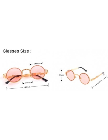 Round Rhinestone Retro Round Diamond Sunglasses Women's Multicolor Lenses - 1 - CM190HC8K3D $29.46