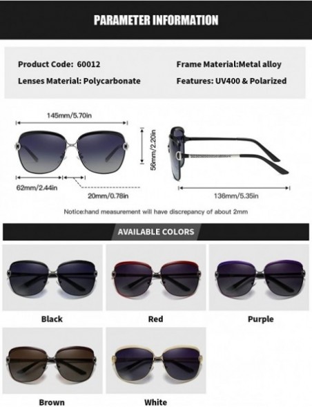 Sport Women Polarized Oversized Vintage Sunglasses Alloy Frame Female Sun Glasses Shades 60012 - White - C718X6KO678 $12.23