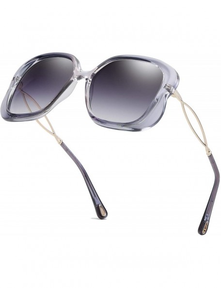 Rimless Polarized Sunglasses for Women UV400 Lens Retro Charming Charisma Queen Pop Polarized Sun Eye Glass - Gray - CE18N058...
