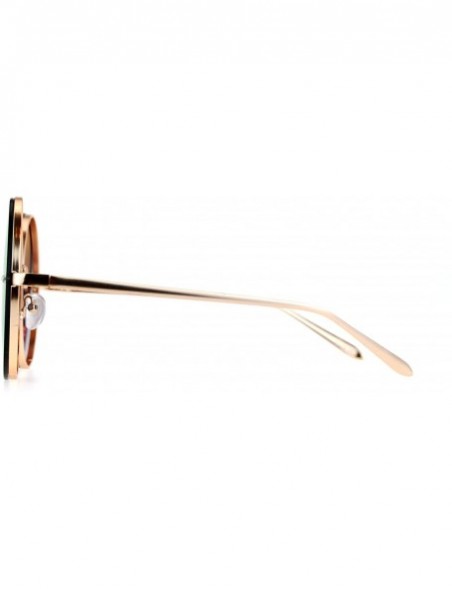 Oversized Super Oversized Round Sunglasses Womens Mirror Lens Back Metal Rims - Gold (Pink Mirror) - C6185WWCXYG $8.30