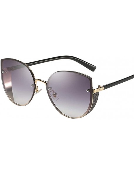 Cat Eye Womens Fashion Cat Eye Mirrored Reflective Lenses Oversized Cateyes Sunglasses (Style F) - CJ196IOL2WH $11.79