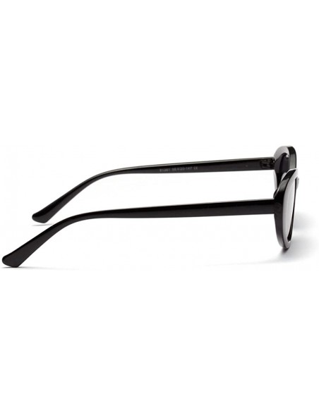 Round Oval Sunglasses Women 2018 Black Retro Vintage Round Sun Glasses Men UV400 Summer - Black - C818D5WKH2L $13.13