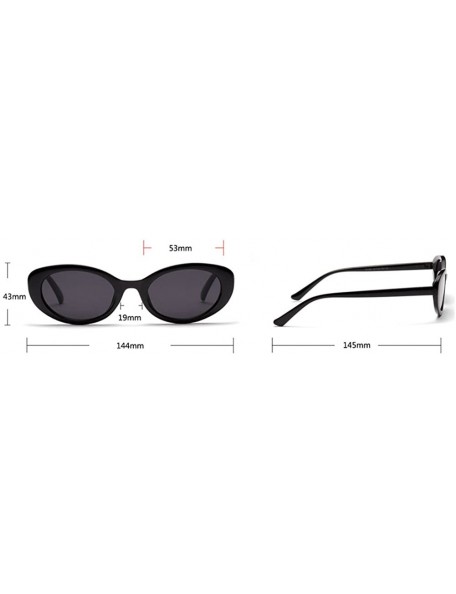 Round Oval Sunglasses Women 2018 Black Retro Vintage Round Sun Glasses Men UV400 Summer - Black - C818D5WKH2L $13.13