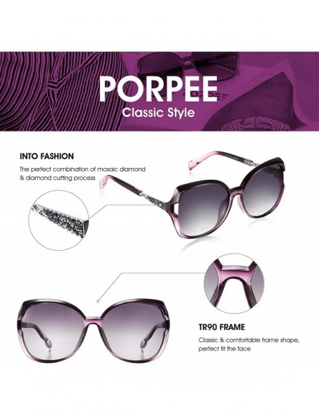 Oversized Sunglasses for Women - Polarized Eyewear with Retro Oversized Frame-UV400 Protection Nylon Lens-- Purple - CP18WX0K...