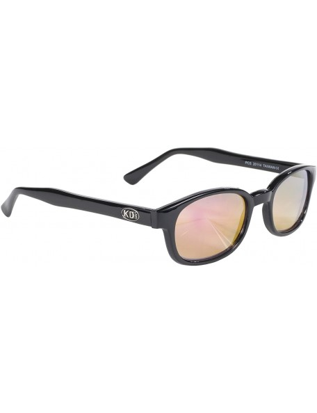 Goggle Original KD's Biker Sunglasses (Black Frame/Clear Colored Mirror Lens) - C4114XIEELN $14.08