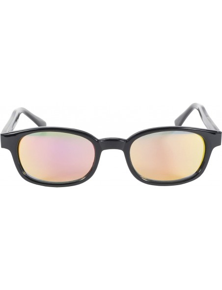 Goggle Original KD's Biker Sunglasses (Black Frame/Clear Colored Mirror Lens) - C4114XIEELN $14.08