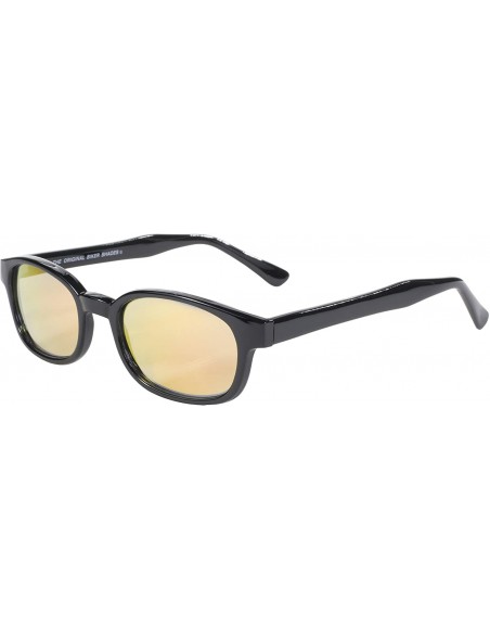 Goggle Original KD's Biker Sunglasses (Black Frame/Clear Colored Mirror Lens) - C4114XIEELN $14.08