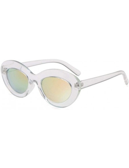Oval 2019 Oval Sunglasses Women Vintage Sunglass Women's Brand Designer Pink C1 - C7 - C118Y5WATOI $11.69