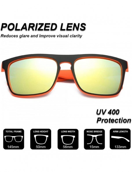 Rectangular Retro Polarized Sunglasses for Men and Women Classic Vintage Square Sun Glasses UV400 Protection - CP196WS7NXQ $1...