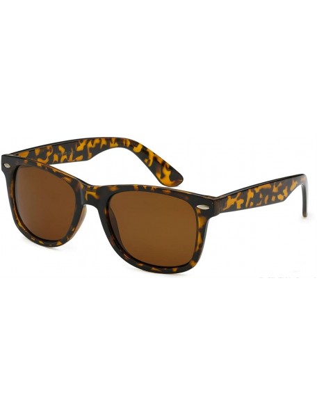 Wrap Sunglasses Classic 80's Vintage Style Design - Tortoise Brown- Polarized - CZ12MA0JUO8 $10.84