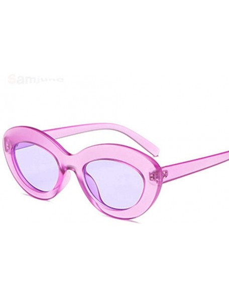 Oval 2019 Oval Sunglasses Women Vintage Sunglass Women's Brand Designer Pink C1 - C7 - C118Y5WATOI $11.69