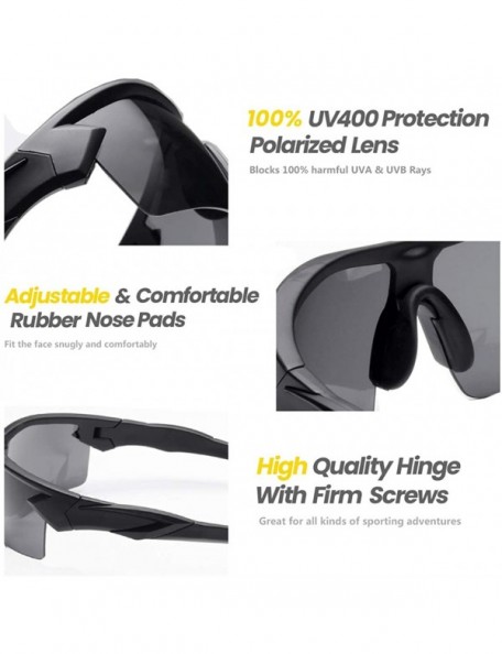 Goggle Polarized Sunglasses bicycle glasses- Sports UV400 Protection TR90 Frame Baseball Running Hiking Fishing Driving - CG1...