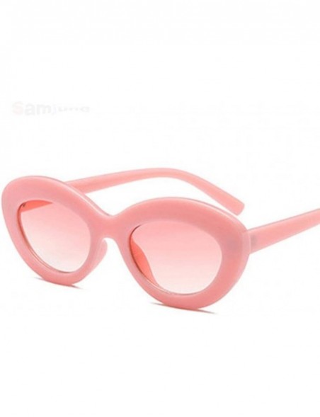 Oval 2019 Oval Sunglasses Women Vintage Sunglass Women's Brand Designer Pink C1 - C7 - C118Y5WATOI $11.69