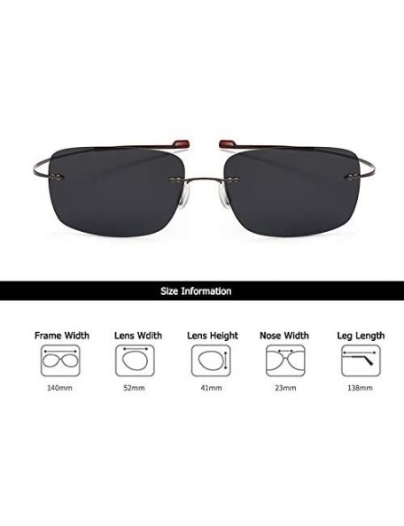 Goggle Rimless Square Titanium Sunglasses Men Ultralight Driving Design Sun Glasses - C12 - C518Y7G2Y6K $26.80
