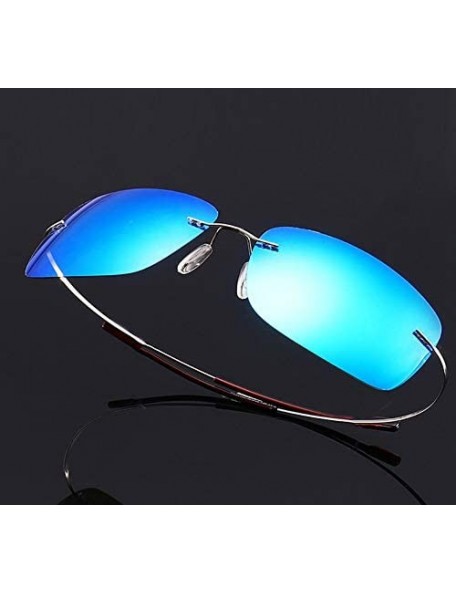 Goggle Rimless Square Titanium Sunglasses Men Ultralight Driving Design Sun Glasses - C12 - C518Y7G2Y6K $26.80