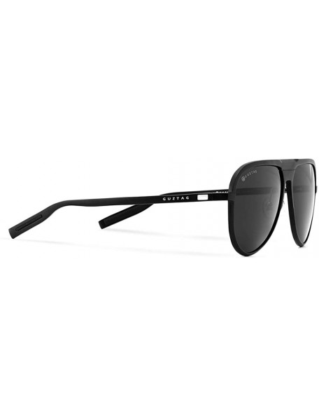 Oversized Classic Aviator Polarized Sunglasses UV Mirrored Lens Aluminum Frame - Black & Gray - CY182DOAQCS $12.32