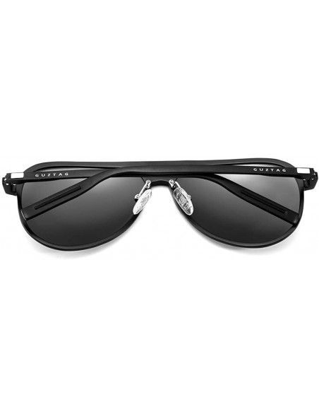 Oversized Classic Aviator Polarized Sunglasses UV Mirrored Lens Aluminum Frame - Black & Gray - CY182DOAQCS $12.32