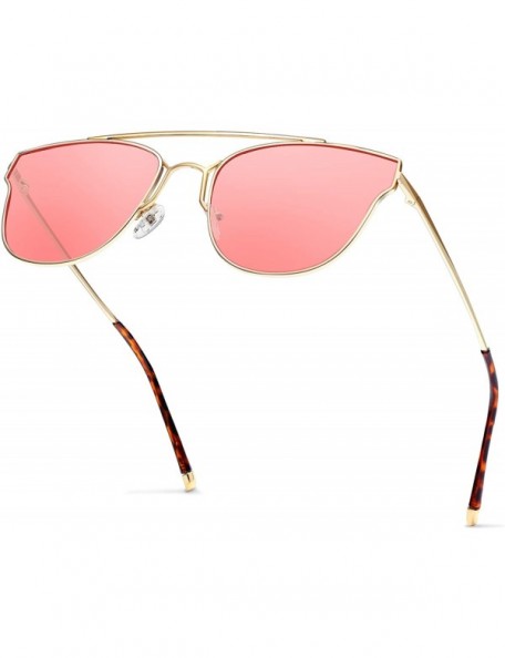 Aviator Cateye Oversized Flat Polarized Sunglasses for Women - Tinted UV400 Sun Glasses Fashion Women KU1947 - C118NS2W3X0 $2...