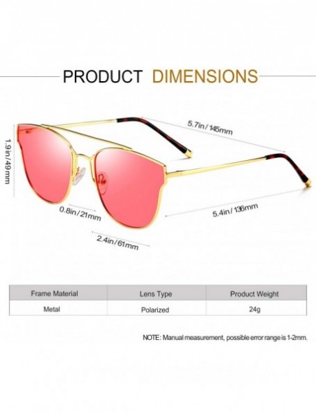 Aviator Cateye Oversized Flat Polarized Sunglasses for Women - Tinted UV400 Sun Glasses Fashion Women KU1947 - C118NS2W3X0 $9.90