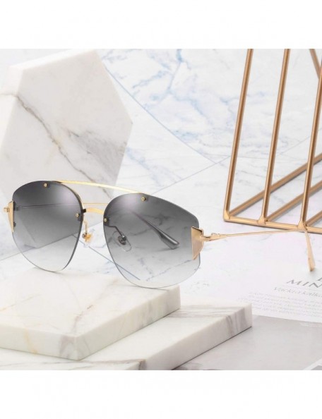 Goggle Fashion Big Name Sunglasses New Sunglass Street Photo Joker Sunglasses - Double Red Gold Box - C118TNQQYXC $14.64