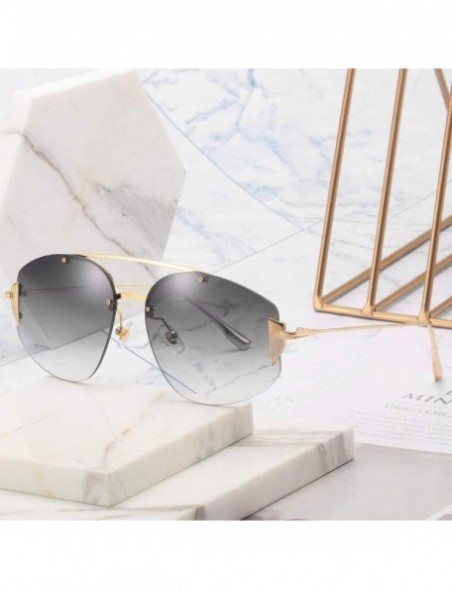 Goggle Fashion Big Name Sunglasses New Sunglass Street Photo Joker Sunglasses - Double Red Gold Box - C118TNQQYXC $14.64