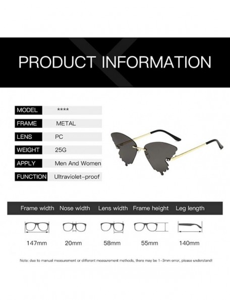 Butterfly New Fashion Unisex Sunglasses Men And Women Decorative Glasses Frame - F - C3190DZH52U $11.26