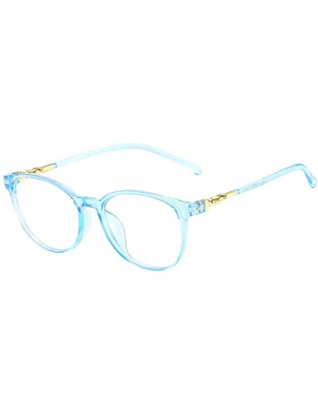 Rimless Reading Unisex Stylish Square Non-Prescription Eyeglasses Glasses Clear Lens Eyewear - Blue - CR18T6CQLZD $9.31