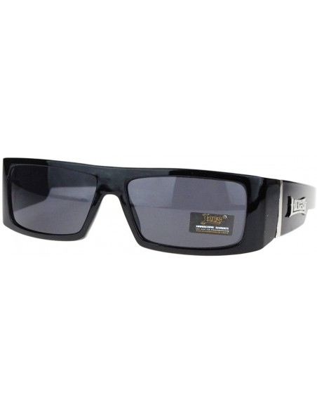 Rectangular Hard Core Cholo Gangster Square Rectangular Mad Dog Sunglasses - Black - CD11YMX8YJR $10.71