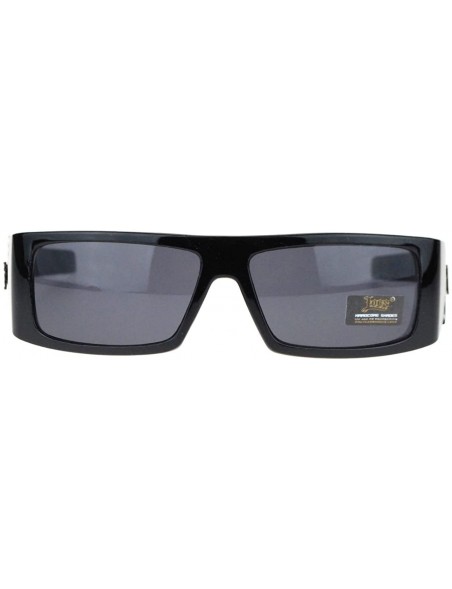 Rectangular Hard Core Cholo Gangster Square Rectangular Mad Dog Sunglasses - Black - CD11YMX8YJR $10.71