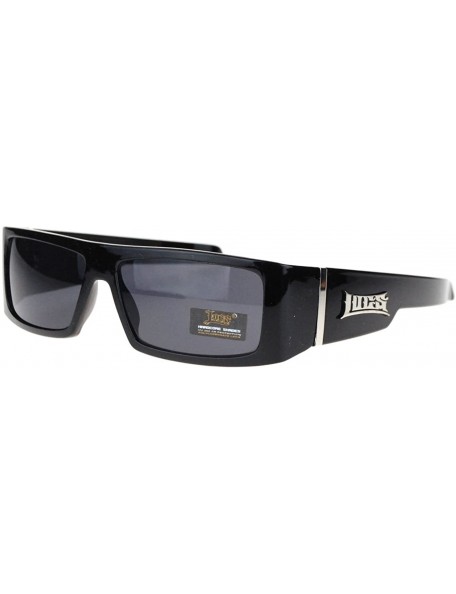 Rectangular Hard Core Cholo Gangster Square Rectangular Mad Dog Sunglasses - Black - CD11YMX8YJR $10.71