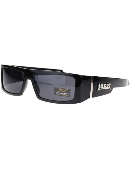 Rectangular Hard Core Cholo Gangster Square Rectangular Mad Dog Sunglasses - Black - CD11YMX8YJR $10.71